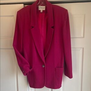 Lord & Taylor Fuchsia Blazer.Wool Cashmere blend.Like new.